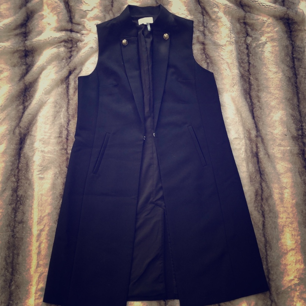 1. State black military long vest